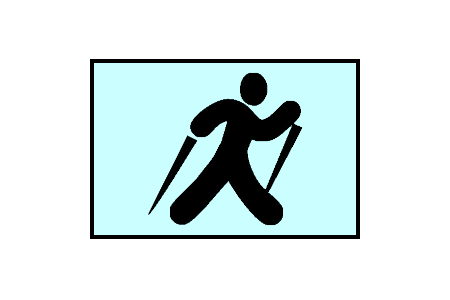 Blaue Nordic Walking Markierung